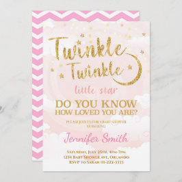 Invitación Baby Shower de la Pequeña Estrella Rosa