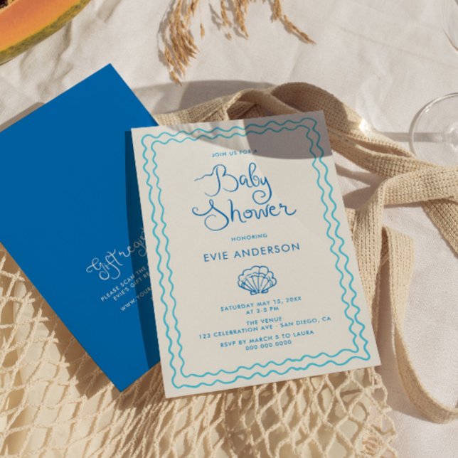 Invitación Baby Shower de la playa de Drawn (Subido por el creador)
