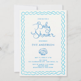 Invitación Baby Shower de la playa de Drawn