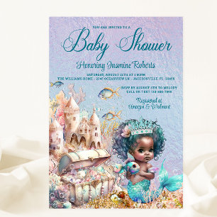Invitación Baby Shower de la princesa de la sirena de piel os