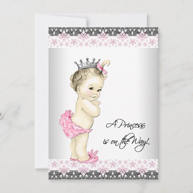 Invitación Baby Shower de la Princesa Rosa (Anverso)