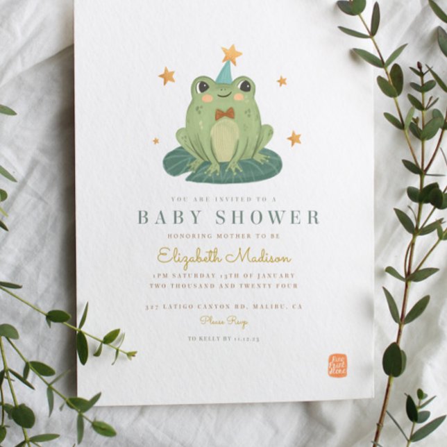 Invitación Baby Shower de la rana mágica de color  (Subido por el creador)