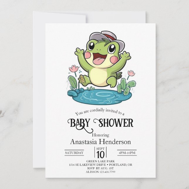 Invitación Baby Shower de la rata pastel caprichosa (Anverso)