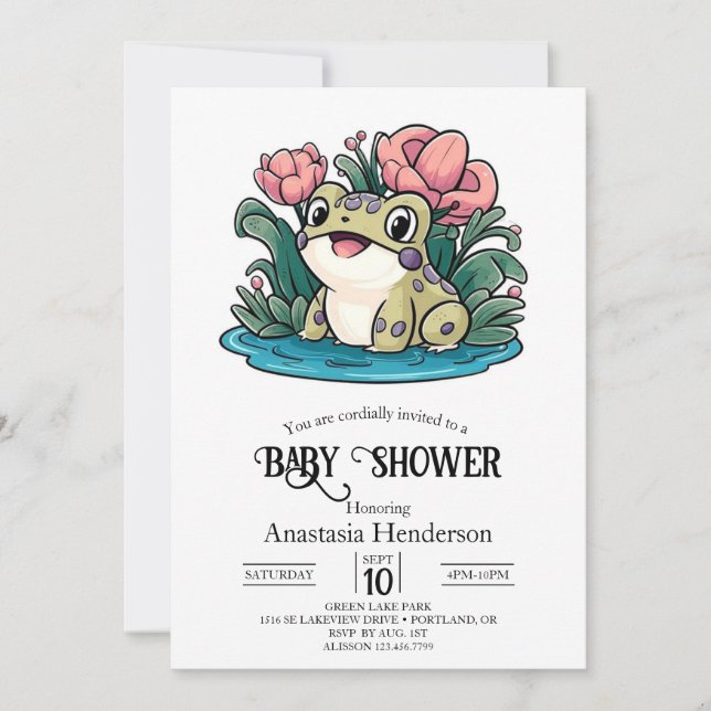Invitación Baby Shower de la sartén alegre (Anverso)