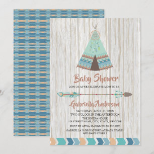 Invitación Baby Shower de la Tribal Tribal Boho Rustic