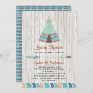 Invitación Baby Shower de la tribu rustica Boho