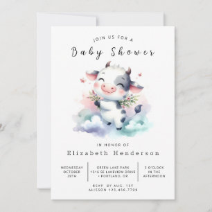 Invitación Baby Shower de la vaca loca