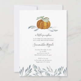 Invitación Baby Shower de la vegetación de la calabaza de oto
