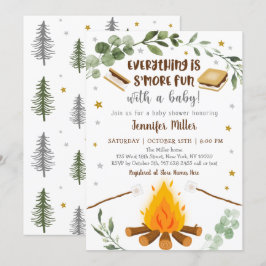 Invitación Baby Shower de la vegetación de la hoguera de S'mo