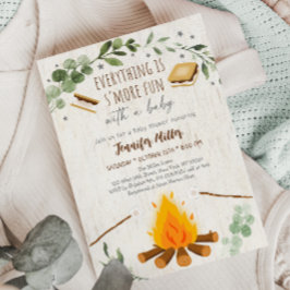 Invitación Baby Shower de la vegetación de la hoguera de S'mo