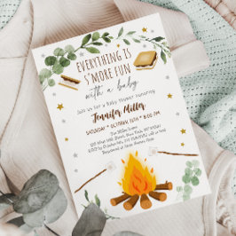 Invitación Baby Shower de la vegetación de la hoguera de S'mo