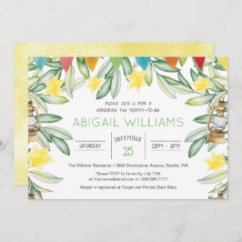 Invitación Baby Shower de la vegetación de los jardines de pr