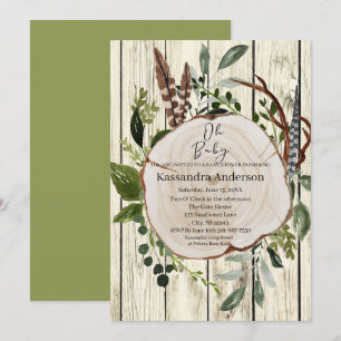 Invitación Baby Shower de la vegetación del Boho rústico