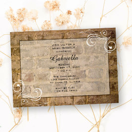 Invitación Baby Shower de ladrillos de Moda industrial