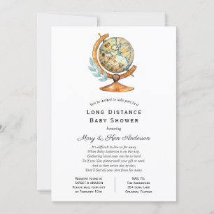 Invitación Baby Shower de larga distancia por correo