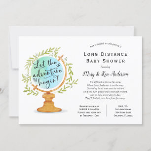 Invitación Baby Shower de larga distancia por correo