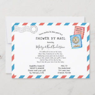 Invitación Baby Shower de larga distancia por correo