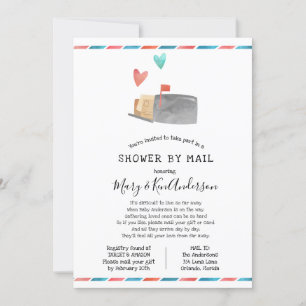 Invitación Baby Shower de larga distancia por correo con bord