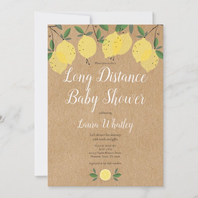 Invitación Baby Shower de larga distancia rusa por Mail Lemon (Anverso)