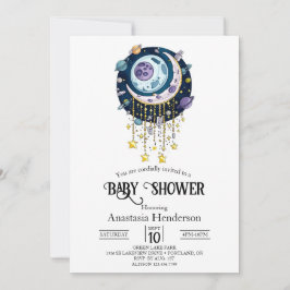 Invitación Baby Shower de las amables estrellas místicas