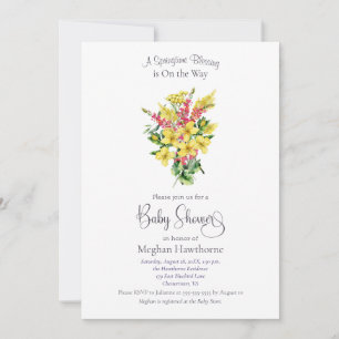 Invitación Baby Shower de las floraciones de la primavera ama