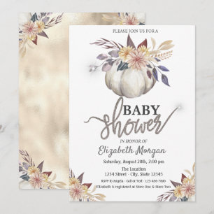Invitación Baby Shower de las flores de calabaza acuática