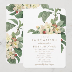 Invitación Baby Shower de las flores de jardín