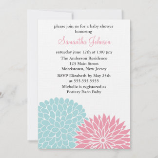 Invitación Baby Shower de las flores de primavera