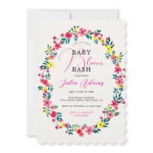 Baby Shower de las flores rosadas de perwinkle de