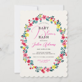 Invitación Baby Shower de las flores rosadas de perwinkle de