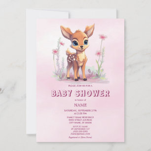 Invitación Baby Shower de las flores rosadas del beer de colo