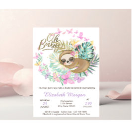 Invitación Baby Shower de las mariposas de las espumas de dor