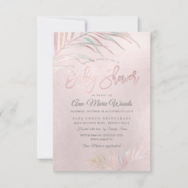 Invitación Baby Shower de las palmas de color de agua de PixD