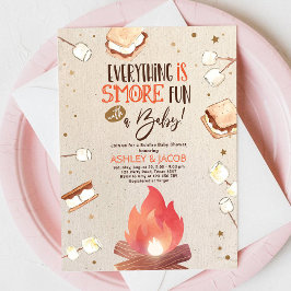 Invitación Baby Shower de las parejas divertidas con fuego de