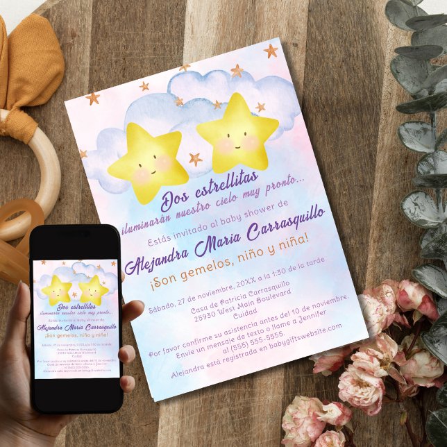 Invitación Baby Shower de las pequeñas estrellas españolas me (Subido por el creador)