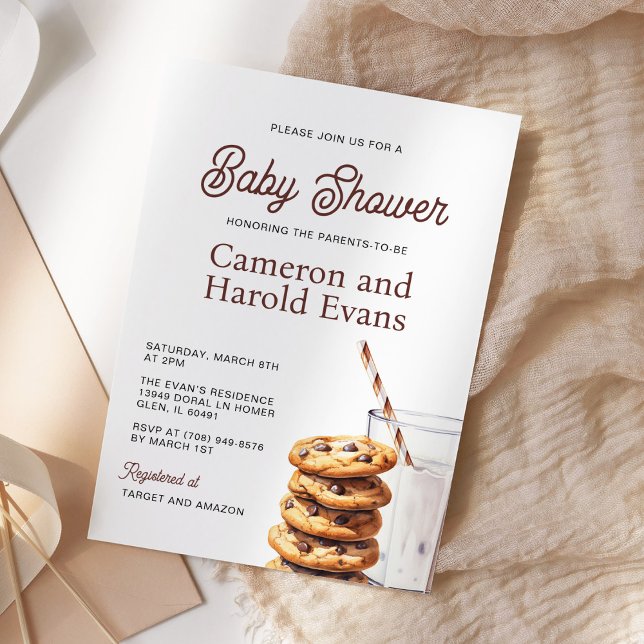 Invitación Baby Shower de leche y cookies (Subido por el creador)