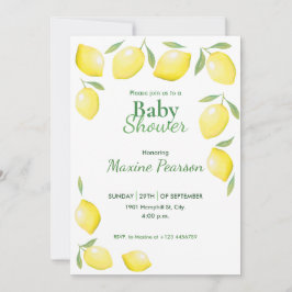 Invitación Baby Shower de Lemons Amarillo