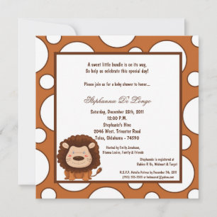 Invitación Baby Shower de león de 5 x 7 años