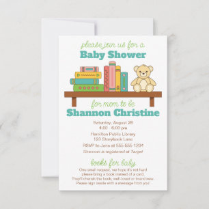 Invitación Baby Shower de libros Libros para bebés