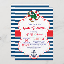 Invitación Baby Shower de ligador náutico cúrito