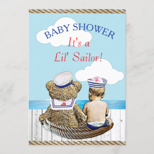Invitación Baby Shower de Lil' Sailor Boy