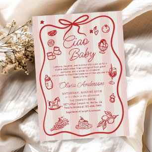 Invitación Baby Shower de limón italiano rosa
