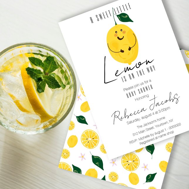 Invitación Baby Shower de limón preñado lindo (Subido por el creador)