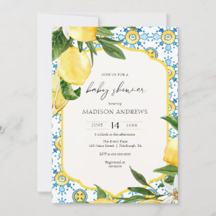 Invitación Baby Shower de limón vintage
