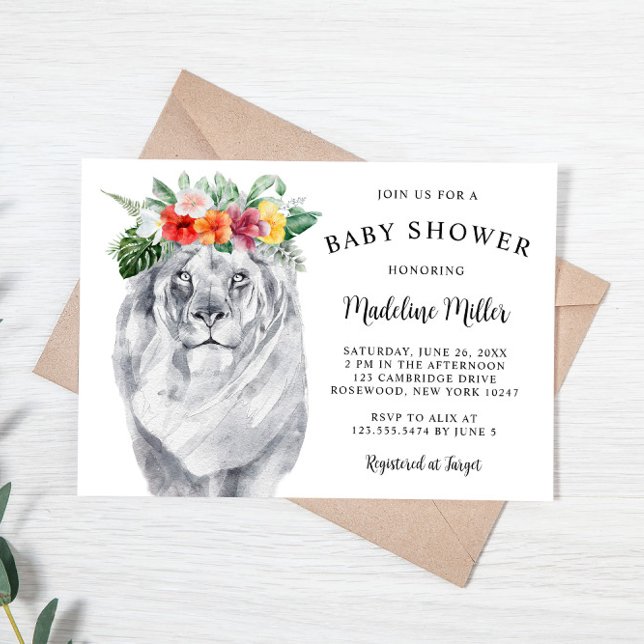Invitación Baby Shower de Lion Tropical Safari (Subido por el creador)