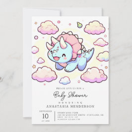 Invitación Baby Shower de Little Adorable Dinosaur