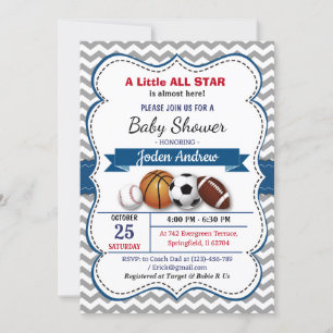 Invitación Baby Shower de Little All Star