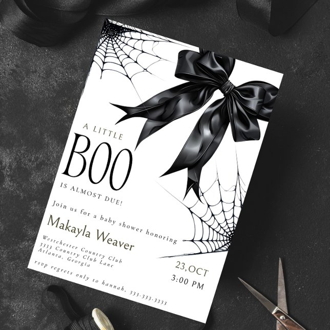 Invitación Baby Shower de Little Boo Black Bow (Subido por el creador)