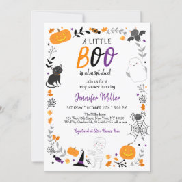 Invitación Baby Shower de Little Boo de Halloween