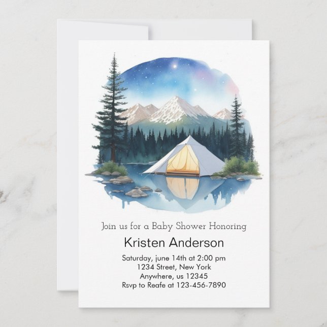 Invitación Baby Shower de Little Explorer's Twilight Adventur (Anverso)